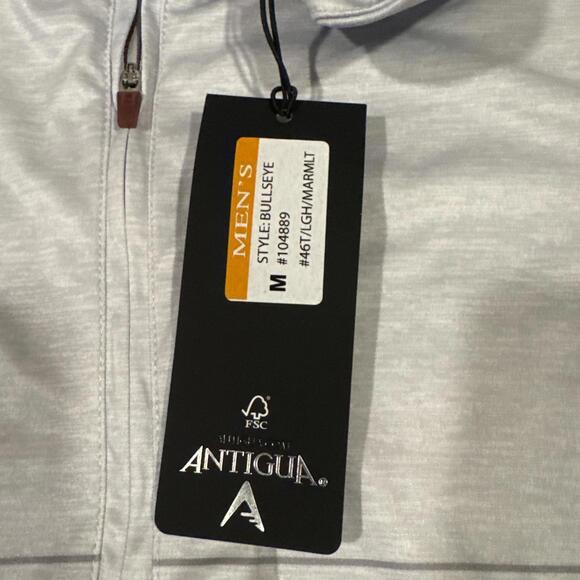 Antigua 1/4 Zip Long Sleeve Bullseye Lightweight Pullover Men’s Medium NWT - Picture 5 of 5
